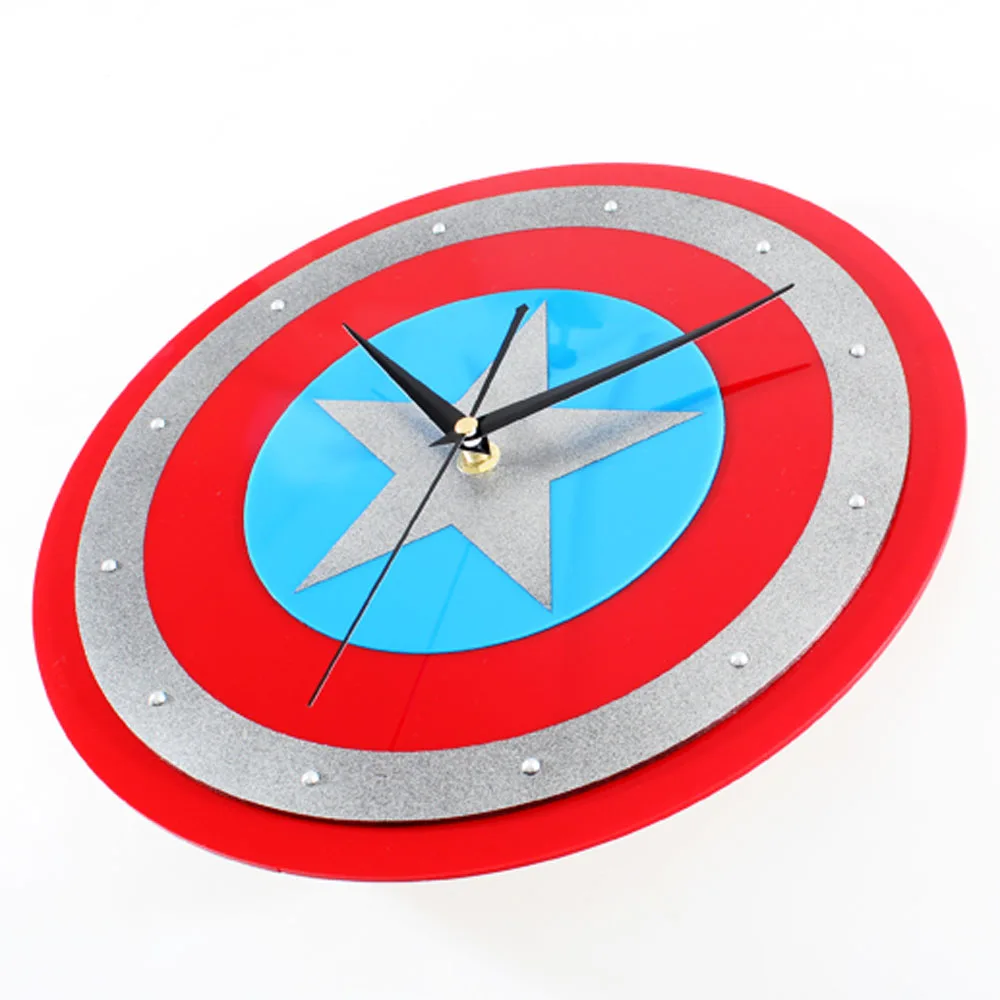 Wall Clock America Captain Shield Home Decor Clocks Creative Art Watch Modern Design 12&quot | Дом и сад