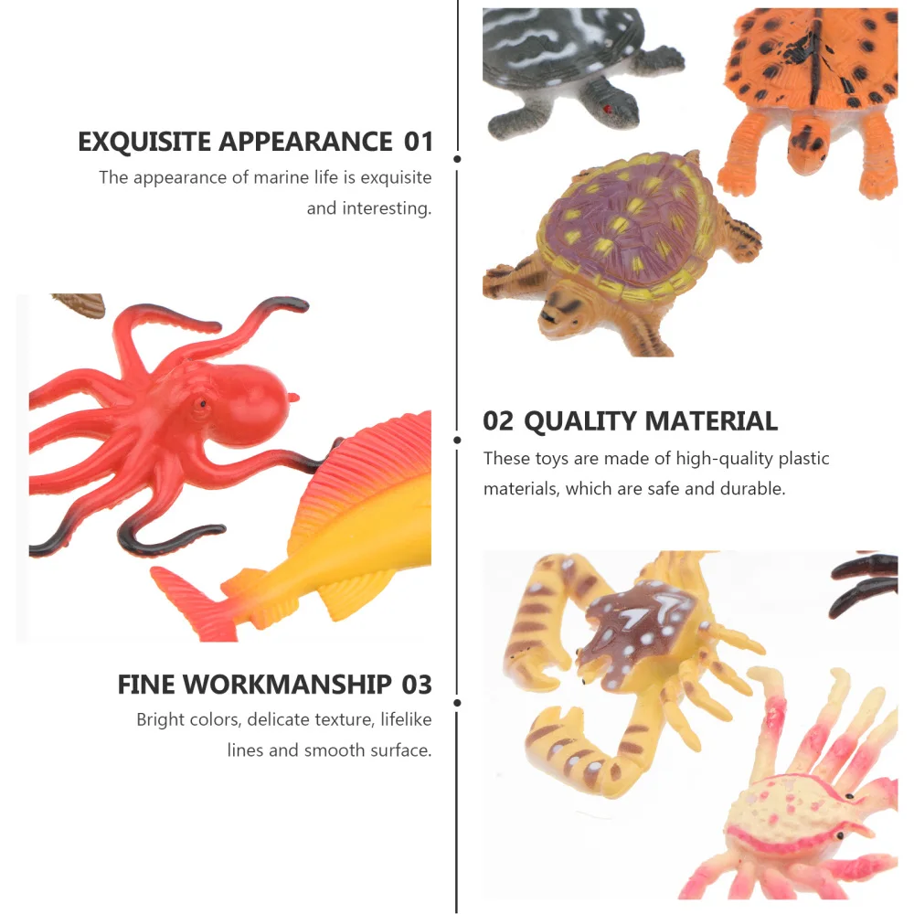 

88pcs Kids Mini Sea Animal Toys Set Similation Ocean Animals Figures Model Toys