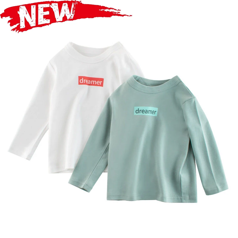 

Детские футболки для мальчиков и девочек, новинка 2021, хлопковые топы с длинным рукавом для мальчиков, детские футболки с мультяшным рисунко...