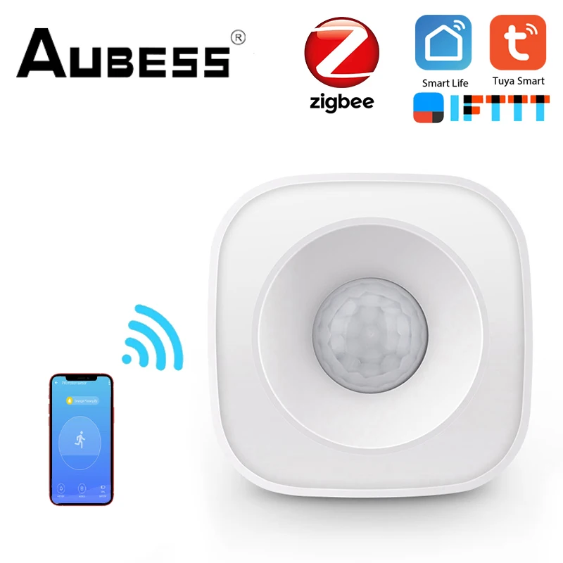 

Aubess Zigbee 3.0 Tuya Smart Human Motion Movement Body PIR Transducer Sensor Smart Life Home Security Wireless Connection Light