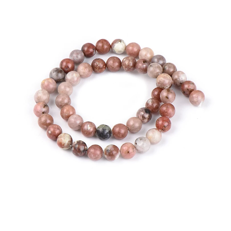 rhodonite stone Натуральный Камень Бисер для изготовления ювелирных изделий браслет Цепочки и ожерелья тигровый глаз и лавовый камень Свободные Круглые бусины Diy аксессуары для рукоделия - Цвет: rhodonite stone