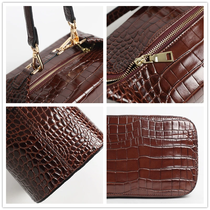 Роскошные брендовые маленькие дамские сумочки с имитацией кожи крокодила для