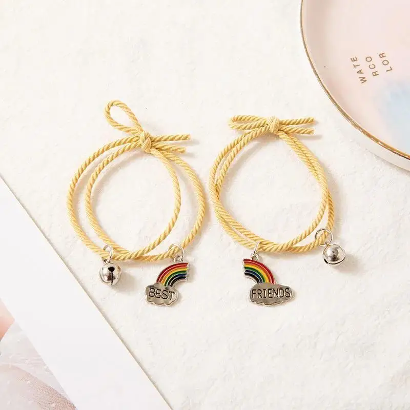 

New Valentine''s Day Gift Handmade Adjustable Rainbow Forever Love Relationship Bracelet Magnetic Bond Bracelet Set Couple