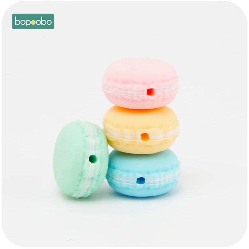 Bopoobo 3 шт силиконовые бусины Детские Прорезыватели Bpa бесплатно пищевая Детская жевательная для прорезывания зубов для DIY ожерелье грызуны мини бусины для печенья