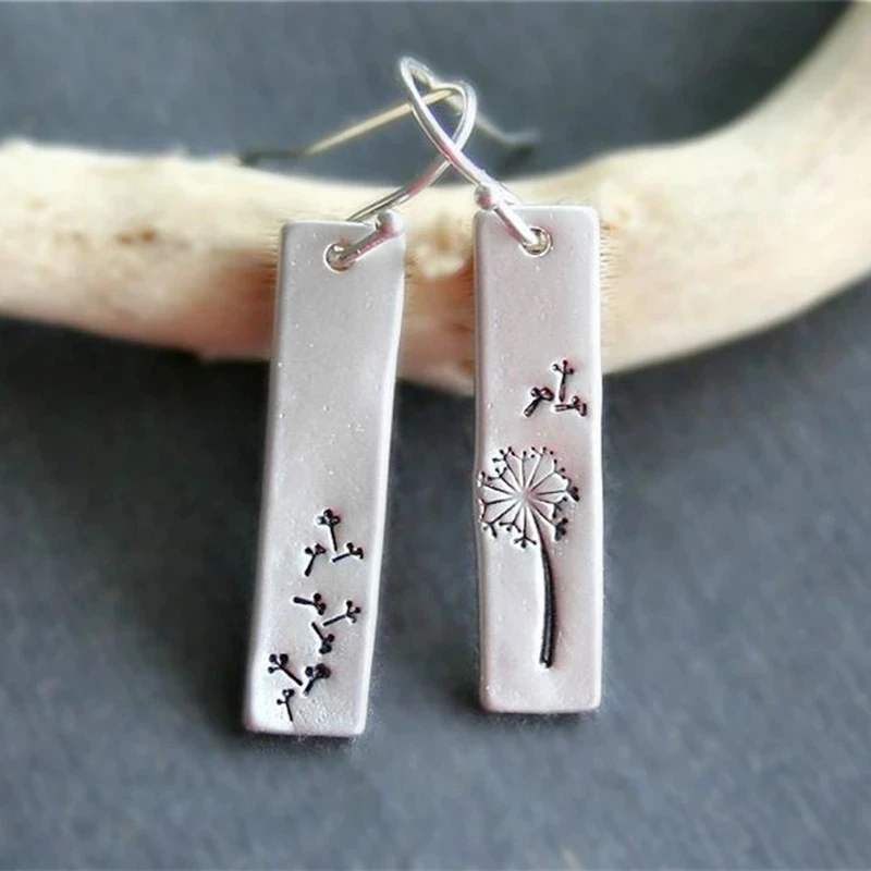 

Botanical Dandelion Flower Earrings for Women Silver Plated Drop Earrings Floral Female Party Jewelry Dropshipping