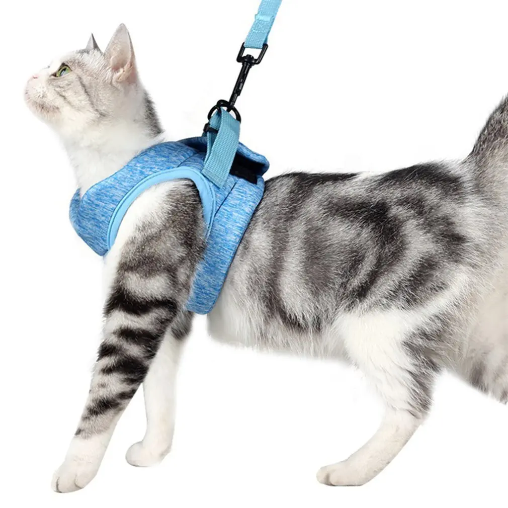 Durable Mesh Cat Harness And Leash Breathable Reflective Kitten Cats Small Dog Puppy |