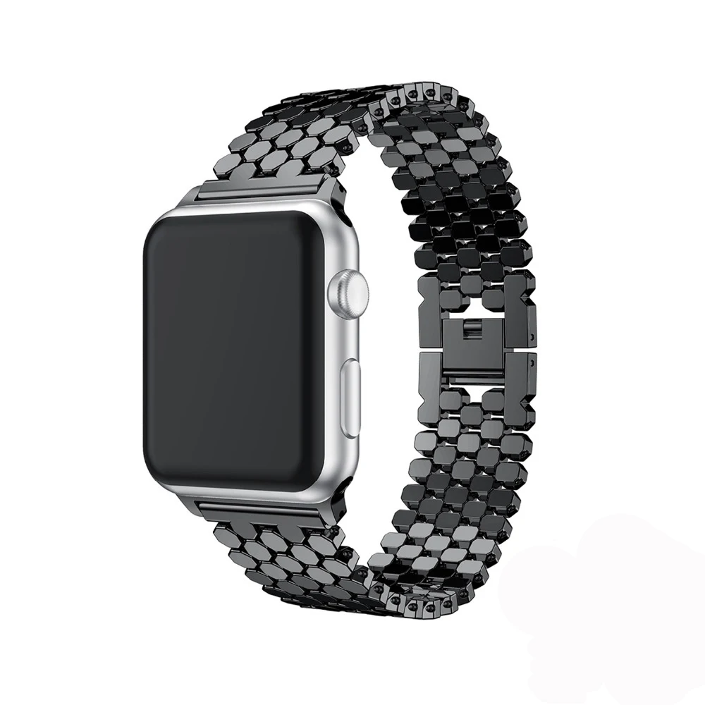 Strap for apple watch band correa applewatch 44mm 40mm 42mm 38mm iwatch series 6 SE 5 4 3 Shine Metal Stainless steel bracelet |