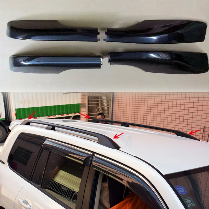 Аксессуары для Toyota Land Cruiser LC200 2008 2016 Пластиковый черный багажник на крышу