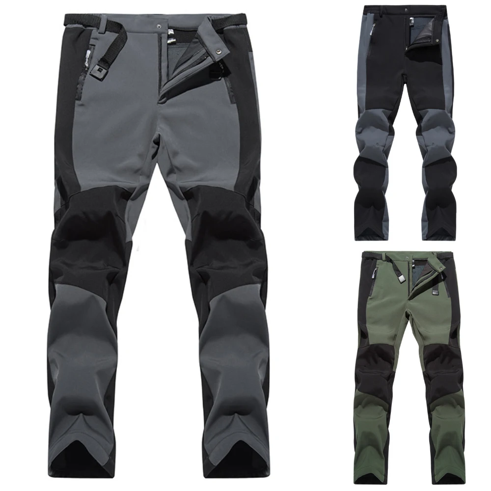 

Outdoor Work-wear Mens Clothing Color Block Climbing Trousers Warm Windproof Mens Pants Autumn Winter Hiking Pants for Men
