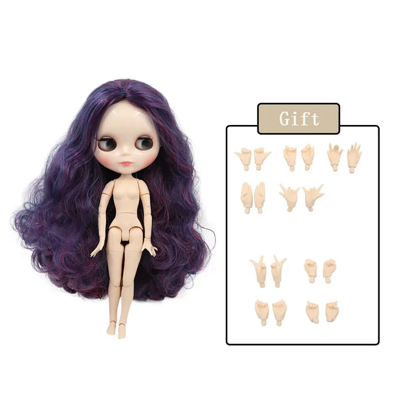Glossy face 24366221 Ледяная фабрика Blyth кукла Обнаженная соединение тела с ручной набор A& B 1/6 BJD Модная Кукла подходит diy Макияж Специальная цена - Цвет: Glossy face 24366221