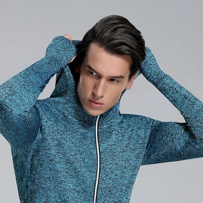 Мужская Светоотражающая спортивная куртка MA79 на молнии с дырками для большого