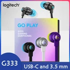 Проводная игровая гарнитура Logitech G333, с микрофоном, Type-c, для игр на ноутбуке, LOL