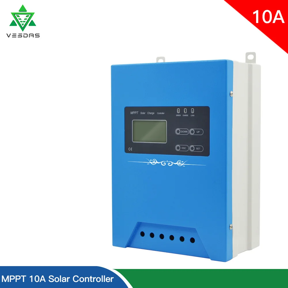 Solar do Impulsionador Ip30 do pv do Painel 48v do Controlador da Descarga da Carga de Mppt 10a com Wifi para o Lítio Controlador Solar Chumbo-ácido 12v 24v