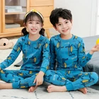 Пижама для маленьких мальчиков и девочек, новинка, Осенняя детская одежда с длинными рукавами, одежда для сна, хлопковые комплекты пижам для детей 2, 4, 6, 8, 10, 12 лет
