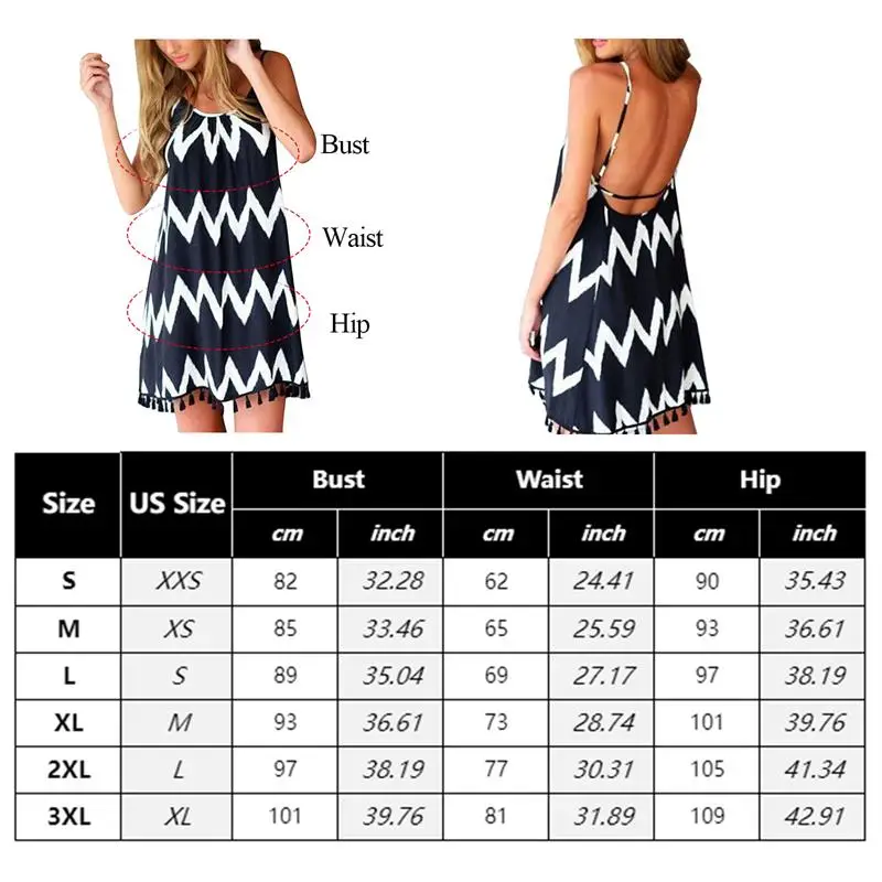 

2021 Women Sexy Beach Cover Up Wavy Stripe Loose Dress Backless Stripe Party Club Beach Dress Plus Size With Tassel