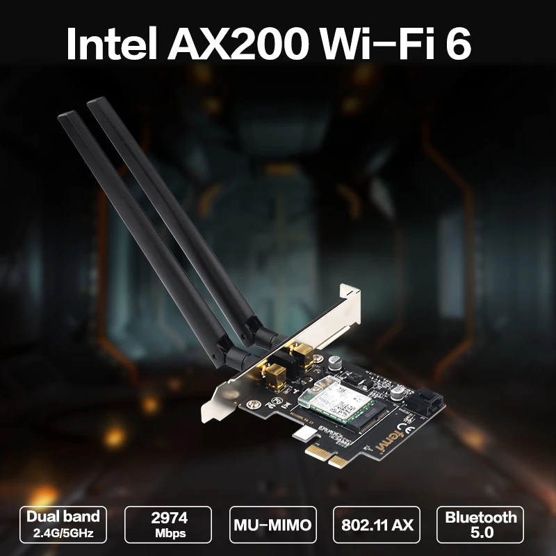 2400 Мбит/с двухдиапазонный беспроводной AC Wi-Fi сетевой адаптер с Wi-Fi 6 Intel AX200 NGW NGFF с 802,11 ac/ax BT 5,0 для рабочего стола