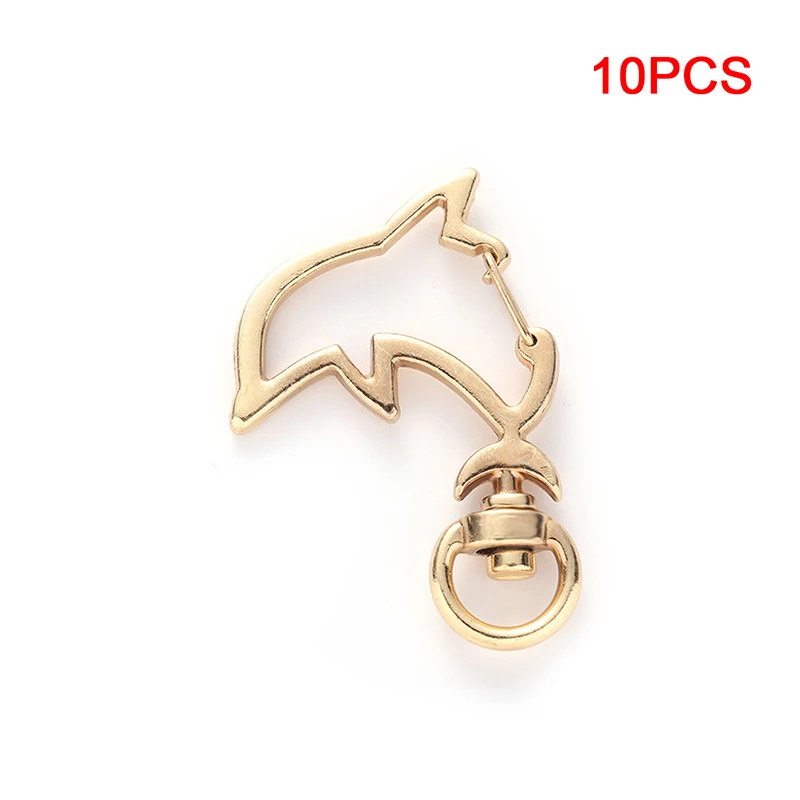 10pcs New Cute Cat Rabbit Porpoise Animal Flowers Hollow Key Chain Ring Keychain DIY Accessories Lobster Clasp | Украшения и