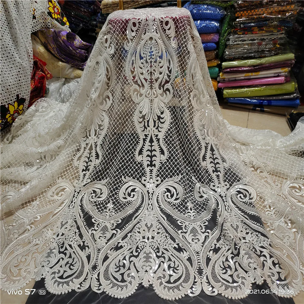 

Новейшая нигерийская сетчатая кружевная ткань, Лидер продаж, кружевные ткани с блестками, Высококачественная африканская французская Тюле...