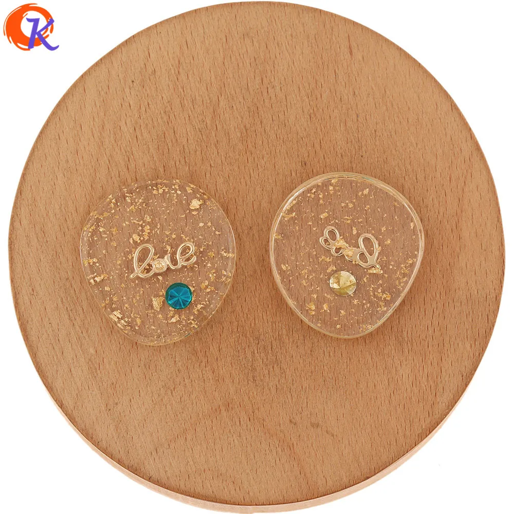 

Cordial Design 30*32MM 40Pcs Jewelry Accessories/Hand Made/DIY Making/Oval Shape/Glitter Powder In Resin Bead/Earring Findings