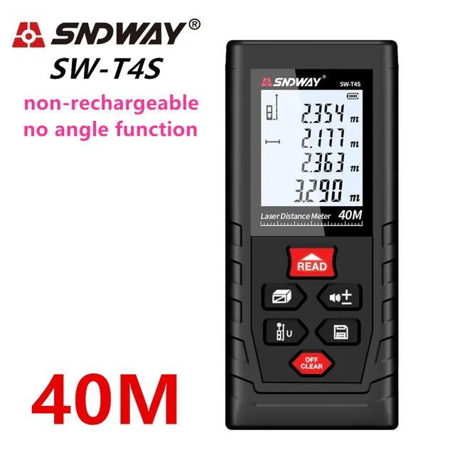 SW-T4S 40M SNDWAY Trena лазерный дальномер рулетка Ангел Линейка рулетка лазерный фонарь рулетка - Цвет: SW-T4S 40M