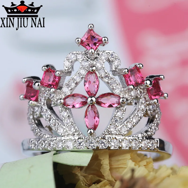 

Elegant Colorful Crown Ring for Women Accessories Fashion Cute and playful Temperament Birthday Gift Party Ring Wedding Rings