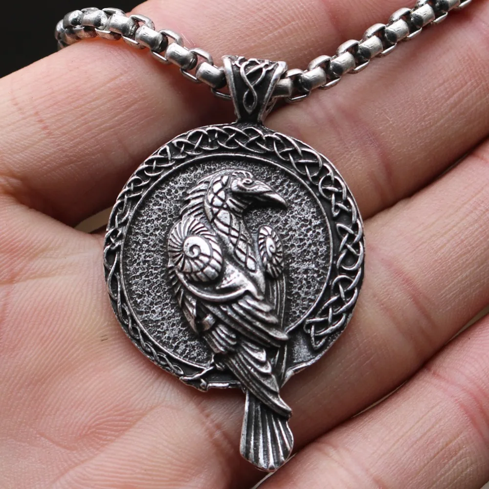 Odin ворона талисман амулет Викинг мужской кулон ожерелье Wicca Птица Ювелирные изделия руны Neckless Wiccan языческие аксессуары для мужчин и женщин