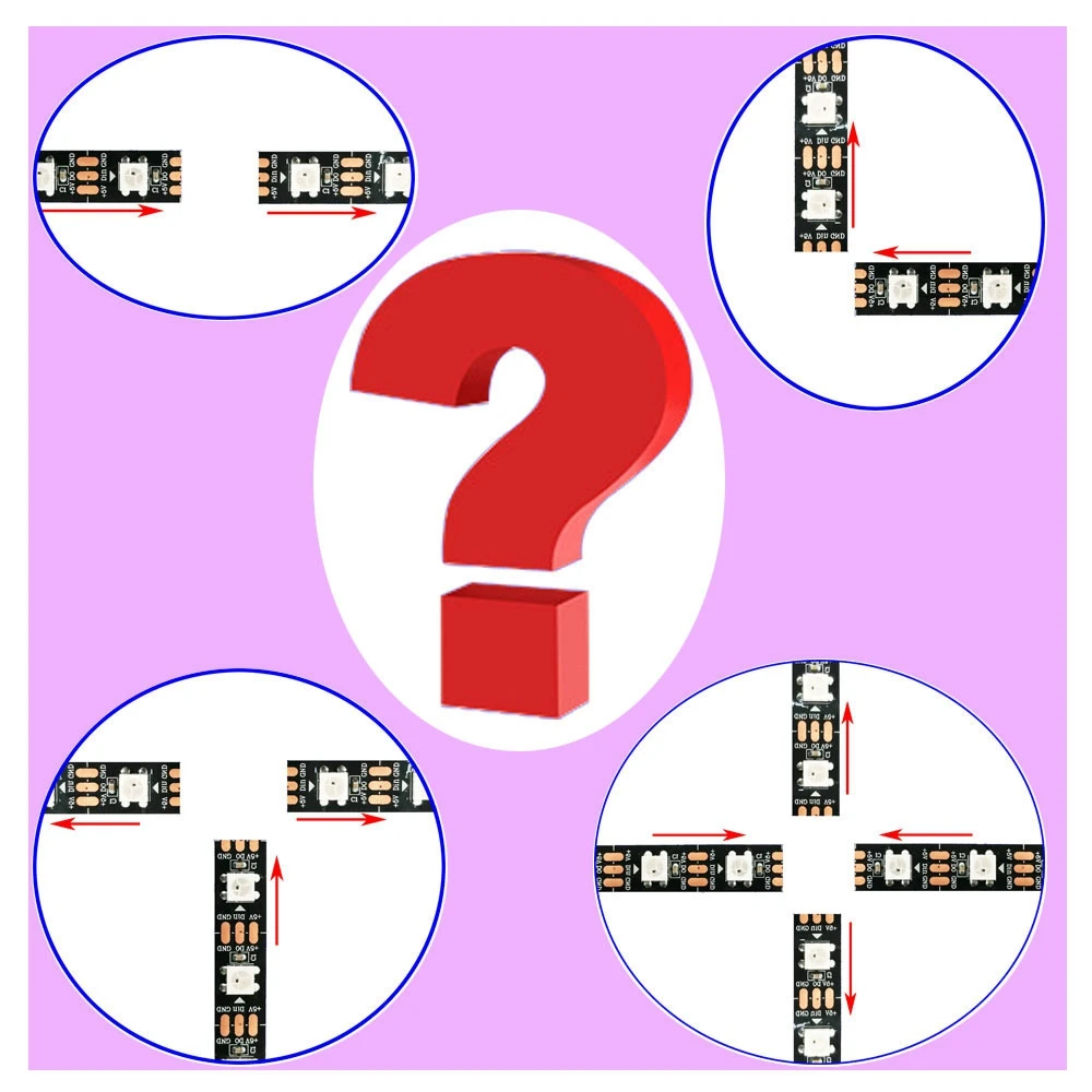 Connector WS2812b WS2813 WS2815 SK6812 WS2811 5050 RGB Led Strip 10mm 2 3 4 5Pin X T L Shape Corner Clip Free Soldering Terminal |