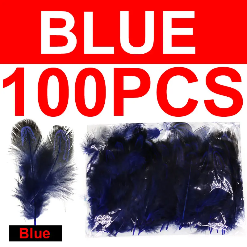 100pcs blue Bimoo 100 шт./упак. муха завязывание Partridge перо Caddis летающие крылья мягкие Hackle мокрые мушки соленой воды тройные Крючки материалы для связывания - Цвет: 100pcs blue