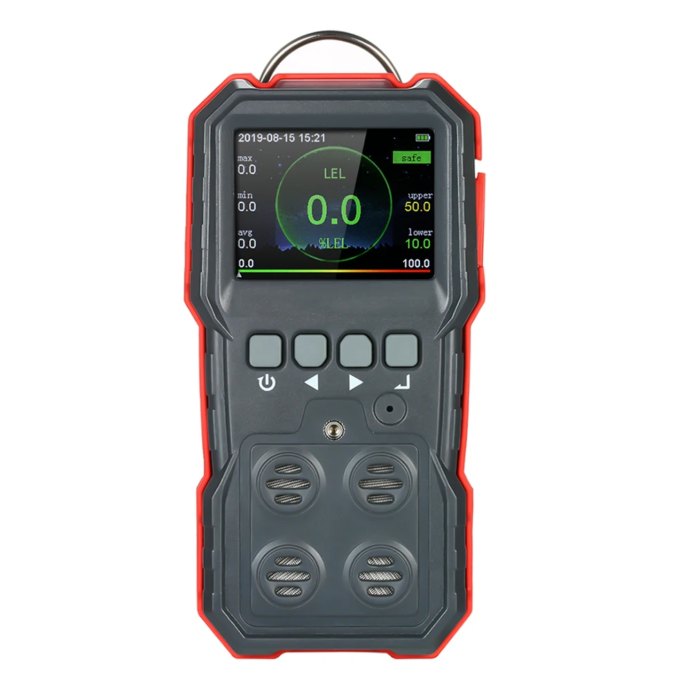 Compoud Gas Monitor LCD Display Rechargeable Multifunction 4 in1 Combustible O2 H2S CO Sensor Sound-light Vibration Alarm | Инструменты