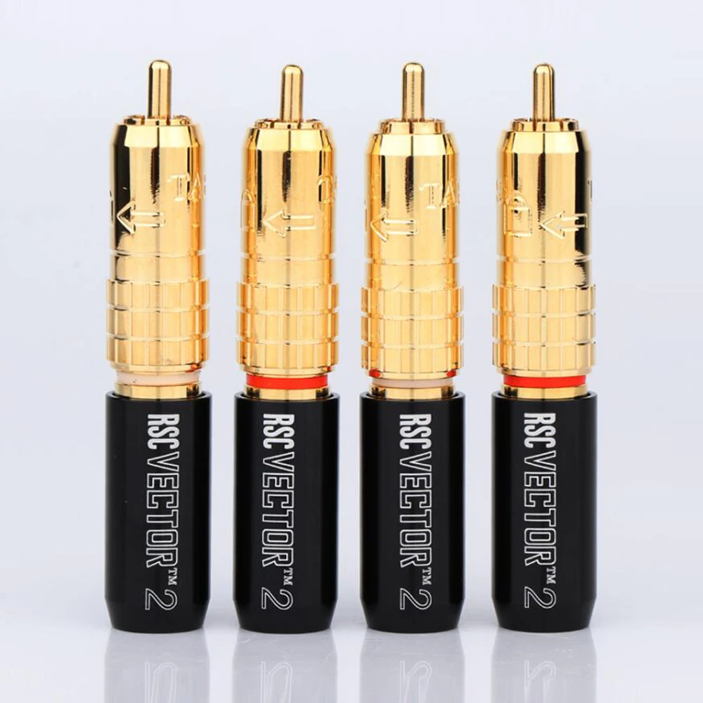 Позолоченный разъем RCA Taralabs RSC Vector-2 для сигнального аудио соединительного кабеля