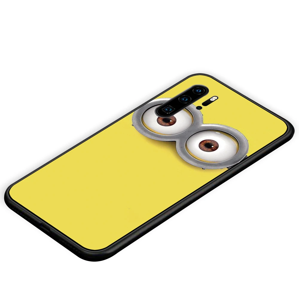 Забавные 3D Миньоны мультфильм черный ТПУ чехлы накладки для Huawei P40 P30 P20 P10 Mate 10 20 30