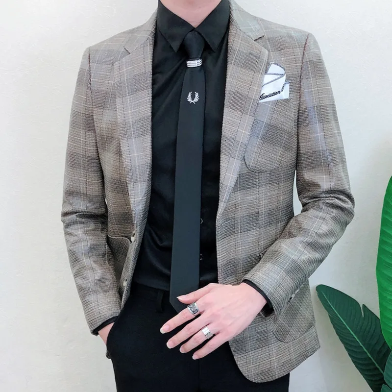 Мужской костюм смокинг Ternos в клеточку для свадьбы 2020|Пиджаки| |