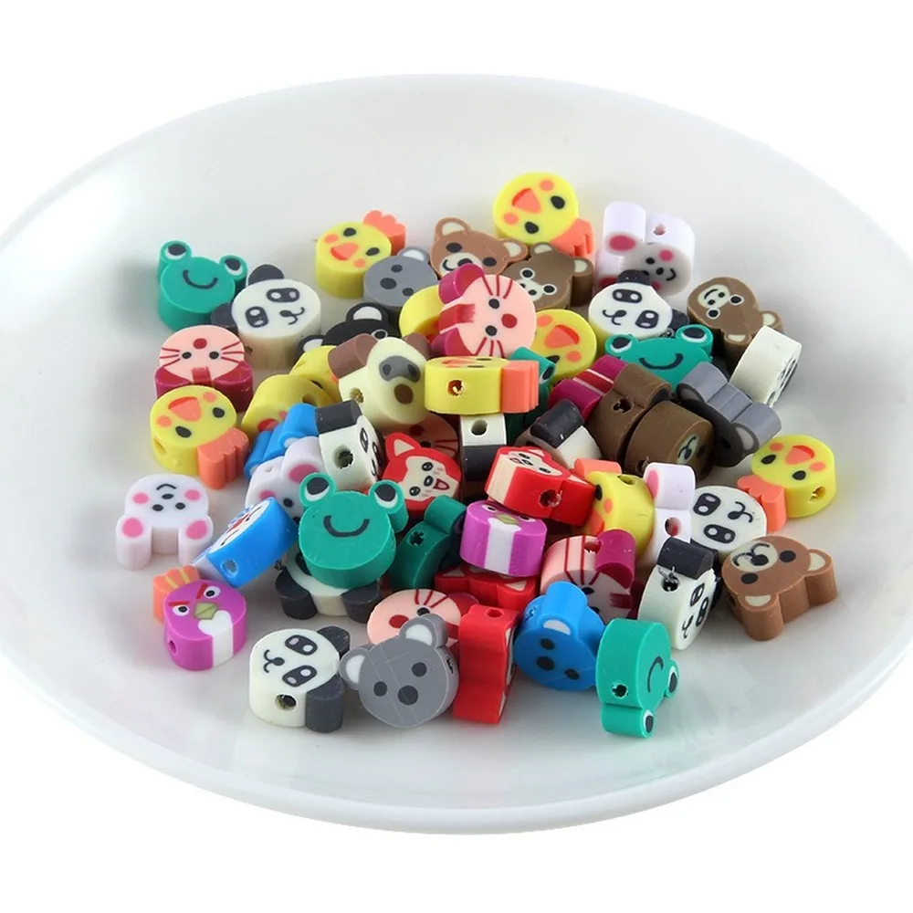 

50pcs 7mm Mixed Color Fruit Beads Polymer Clay Beads Polymer Clay Spacer Loose Beads For Necklace DIY Bracelet Accessories