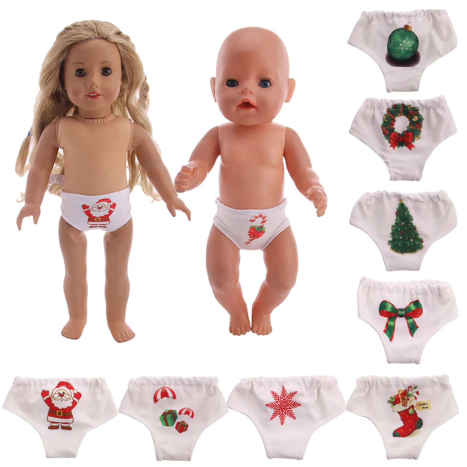 Doll  Clothes Cute Panties for 18 Inch American&43cm New Born Boy Baby Girl Doll Daily Underwear Various Girls Christmas Gift
