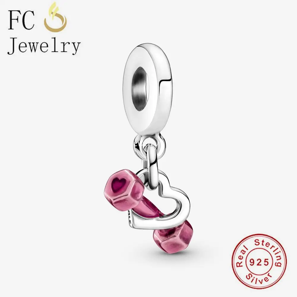 Женский браслет из серебра 925 пробы с шармами и сердечками | Украшения аксессуары