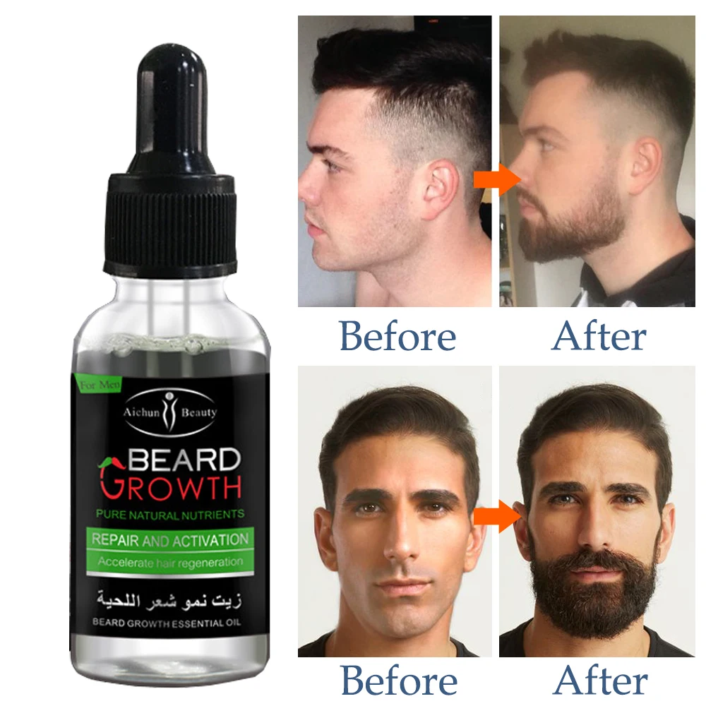 Масло для роста бороды 100% натуральное органическое эфирное масло мужчин