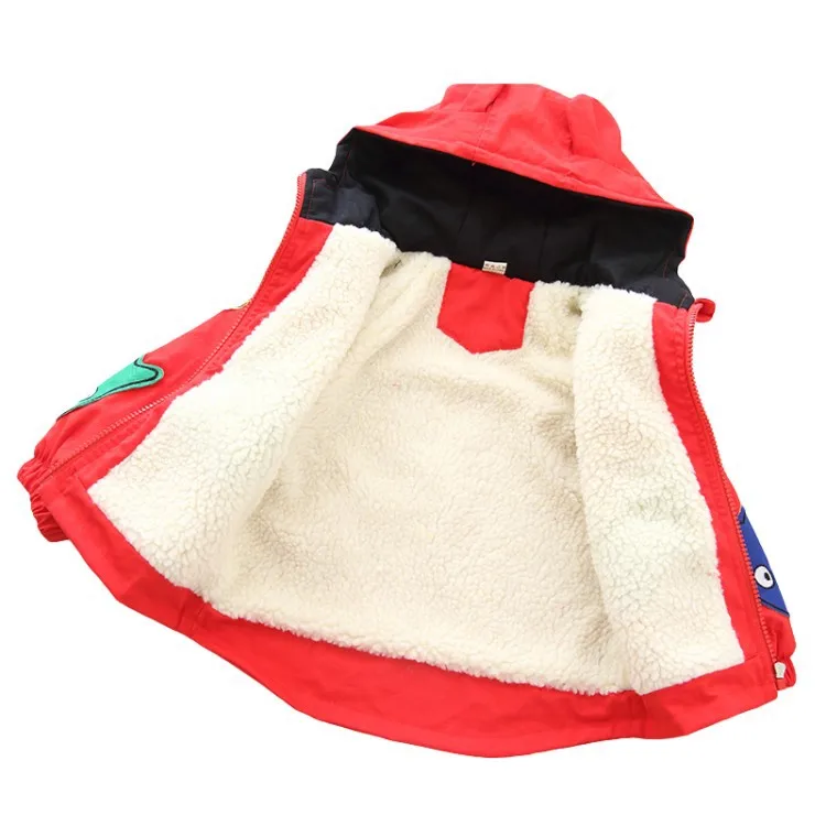 

Baby boys coat 0-5 years old autumn and winter boy jacket Korean thickening girls plus velvet cartoon jacket Foreign trade