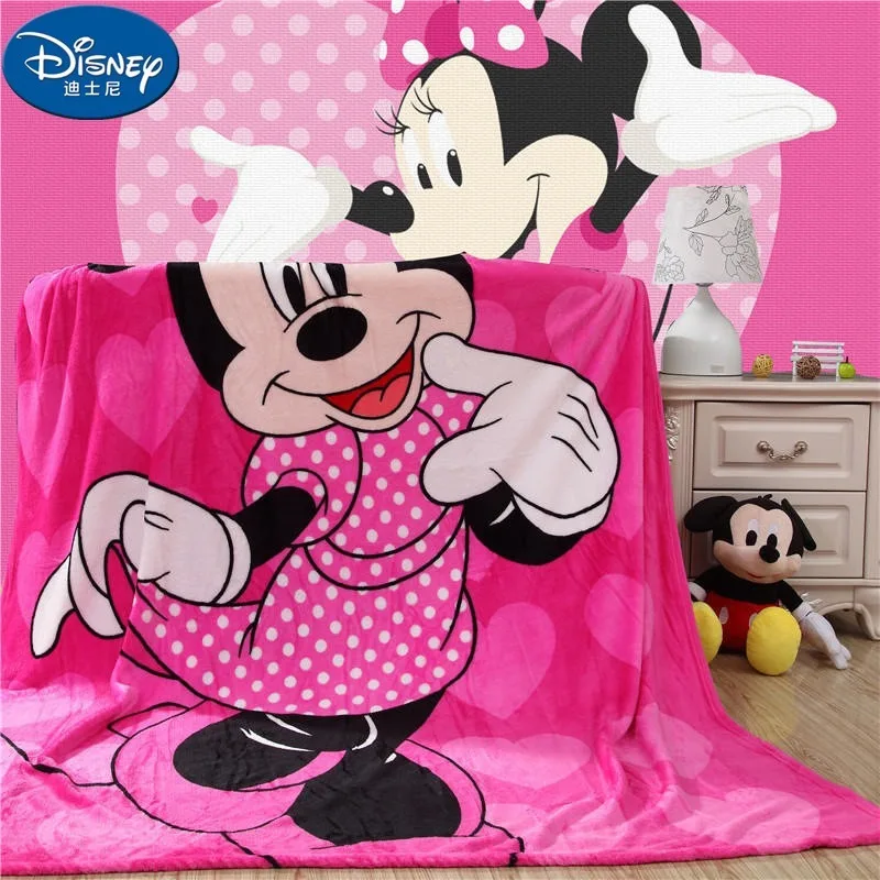 Одеяло Diseney с Микки и Минни-шлейфом мягкое Фланелевое детское одеяло для кровати