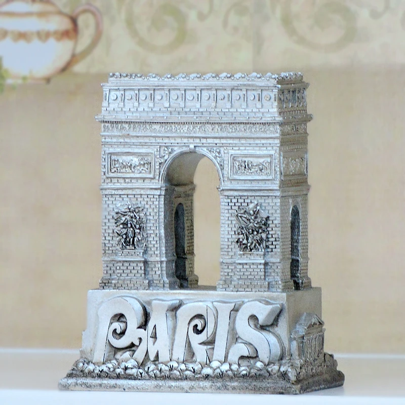 HAND-MADE RESIN CRAFTS FRENCH LANDMARK TRIUMPHAL ARCH BUILDING MODEL HOME OFFICE DECORATION GREAT COLLECTION