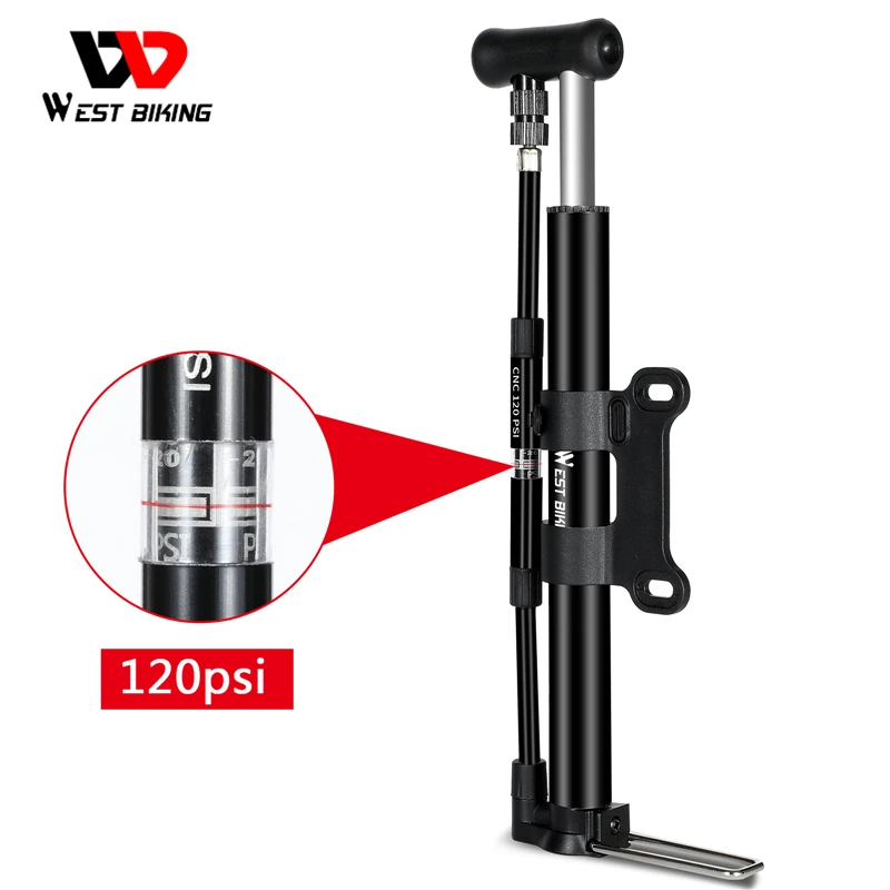 Насос велосипедный WEST BIKING высокого давления портативный мини-насос из сплава 120