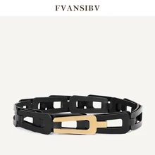 Luxury Brand Womens Girdle 100% First Layer Cowhide Geometric Trapezoid Belt High Quality Copper Buckle 2021 Fashion New Hot