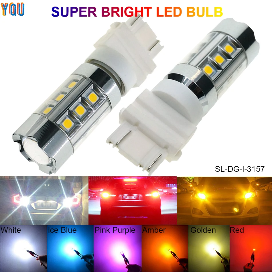 T25 P27/7 Вт 3157 светодиодный светильник лампы Авто Luces Para интерьер Luz для Voiture Карро