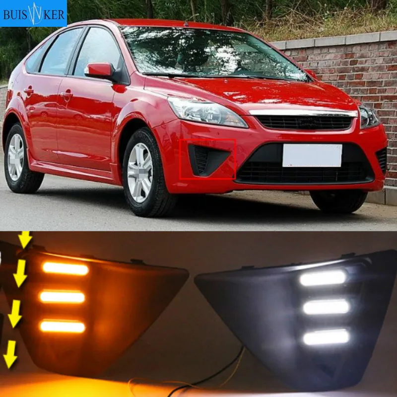 Чехол для светодиодной противотуманной фары с желтым указателем поворота Ford Focus 3