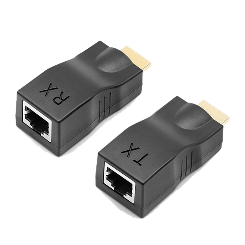 

4K HDMI-compatible Extender Extension Up To 30m Over CAT5e / CAT6 UTP Ethernet Cable RJ45 Ports LAN Network For PC