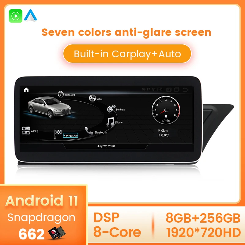 

Snapdragon662 8Core 8+1256G Android 11 Car Radio For Audi A4 A5 S4 S5 A4L B8 2009-2016 Carplay GPS Navigation Multimedia Player
