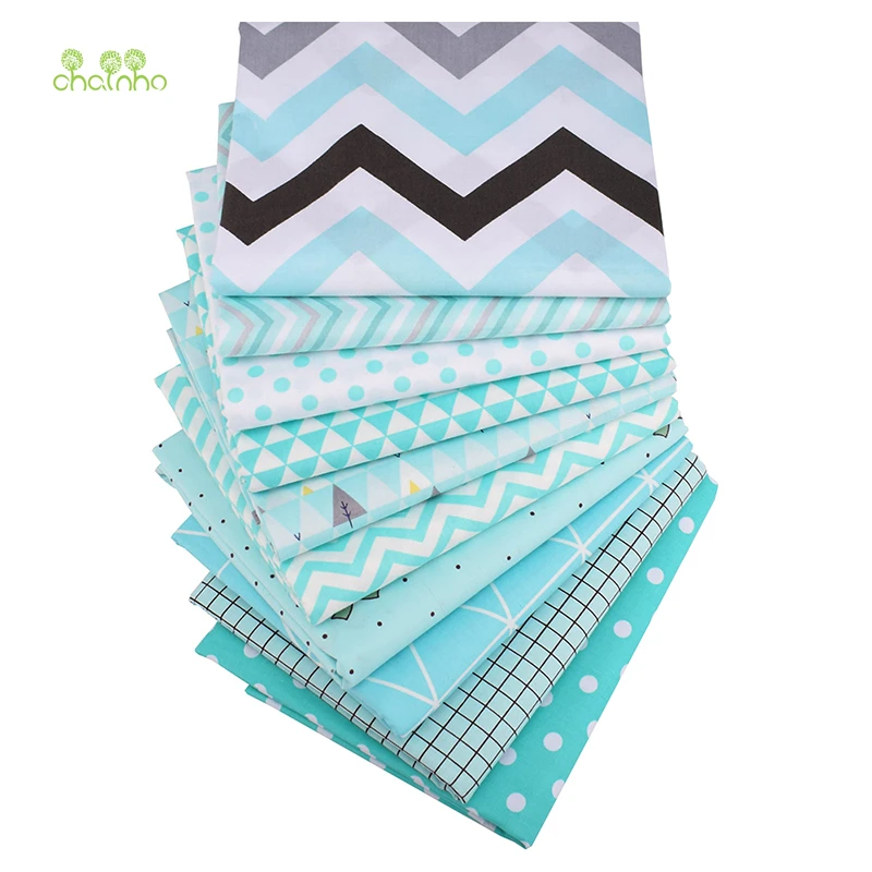 10 шт./лот карамельный зеленый цвет набивная саржевая хлопковая ткань Лоскутная