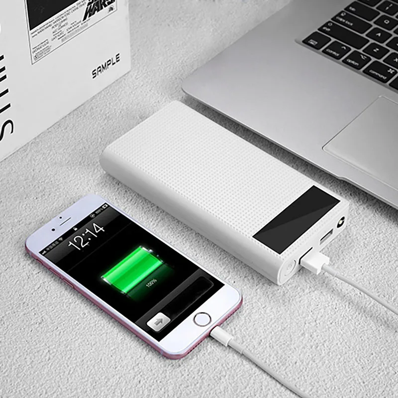 Qc 3 0 20000mAh Type c DIY Power Bank 7*18650 аккумулятор (нет) чехол Led bank Box Quick Charge для