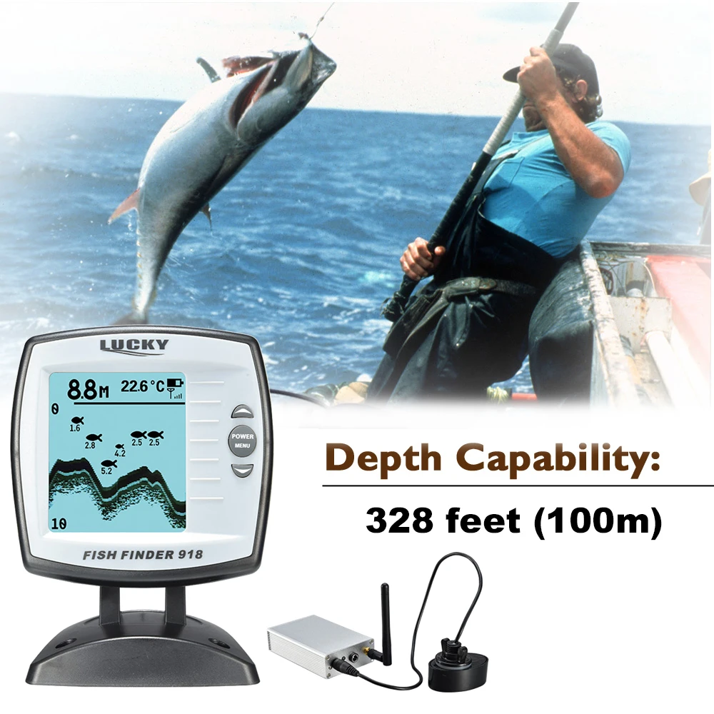 Эхолот LUCKY устройство для обнаружения рыбы проводной датчик рыболокатор 45