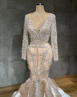 hot luxurious long mermaid wedding dresses floor length lace custom made bridal gowns mariage bride dresses