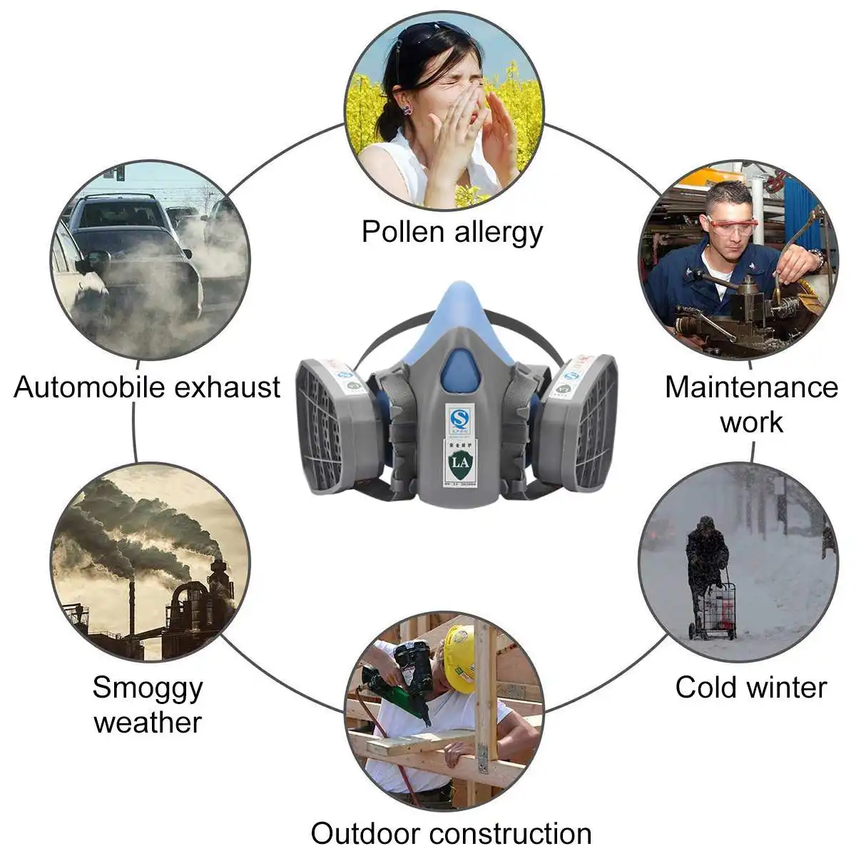 

Gas mask Chemical Respirator Protective Mask Industrial Paint Spray Anti Organic filter